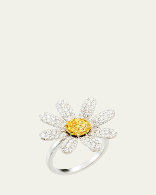 18k White Gold Margaret Ring With Diamond And Sapphire